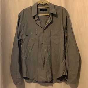 Rag & Bone grey dress shirt with front pockets